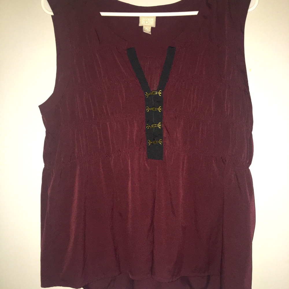 COPY - Converse One Star VTG/Y2K Burgundy/Black retro corset blouse xl